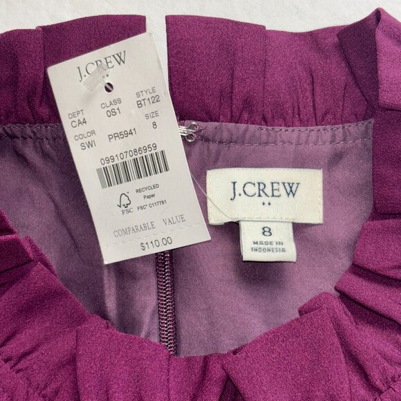 J.Crew Purple Long Sleeve Dress - Size 8 - Picture 6 of 11